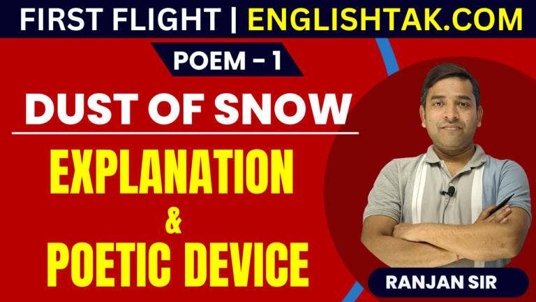 Dust Of Snow Explanation And Poetic Device Rhyme EnglishTak