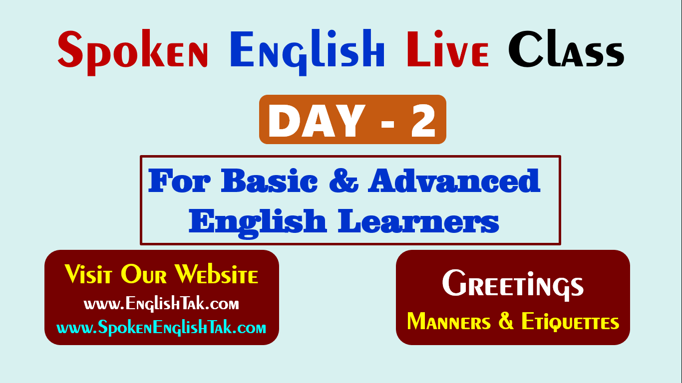 Etiquette Manners & Greetings - Spoken English Day-2 English Grammar ...