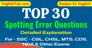 Top 30 Spotting Error Questions