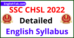 CHSL 2022 ENGLISH SYLLABUS