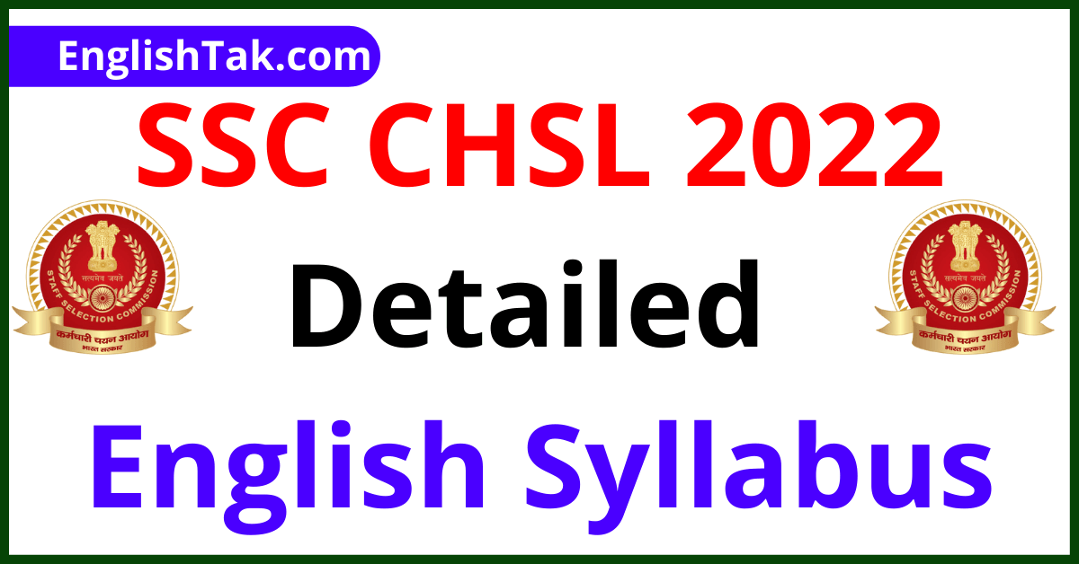 CHSL 2022 ENGLISH SYLLABUS
