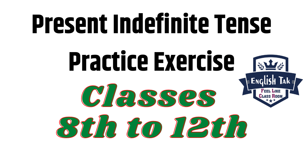 Present Indefinite Tense Practice Exercise