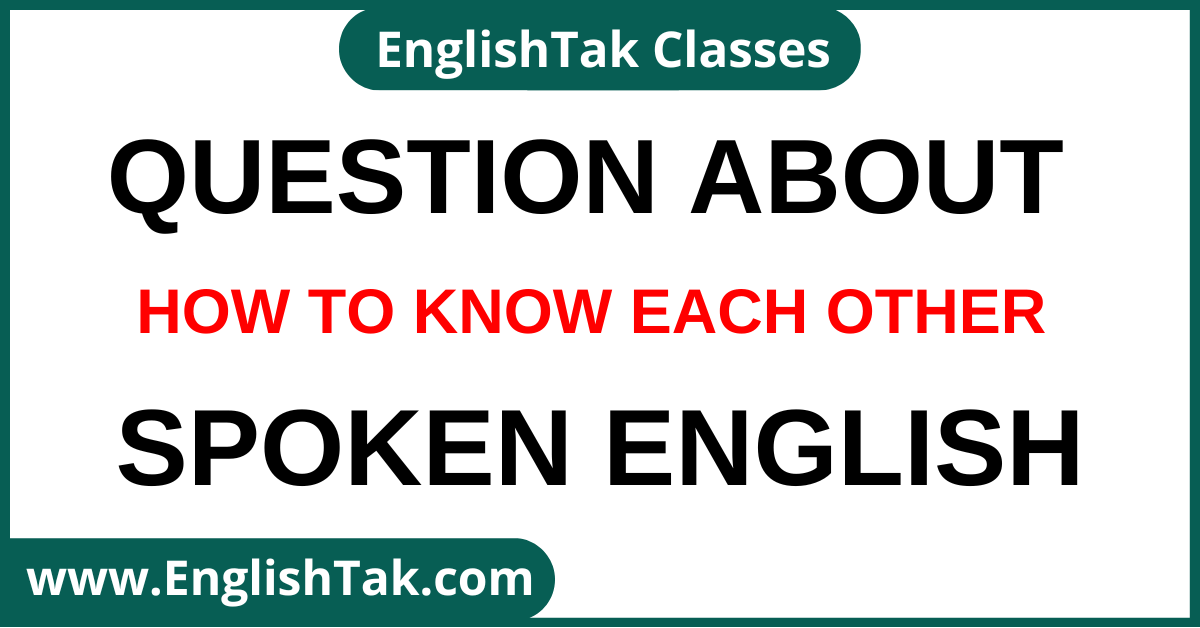 Important Spoken English Questions