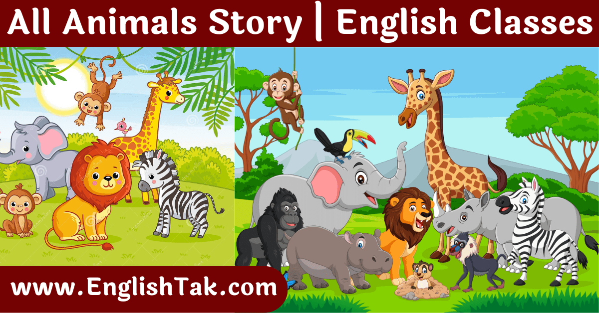 100 Animals Story in English & Hindi | English Story for Spoken English