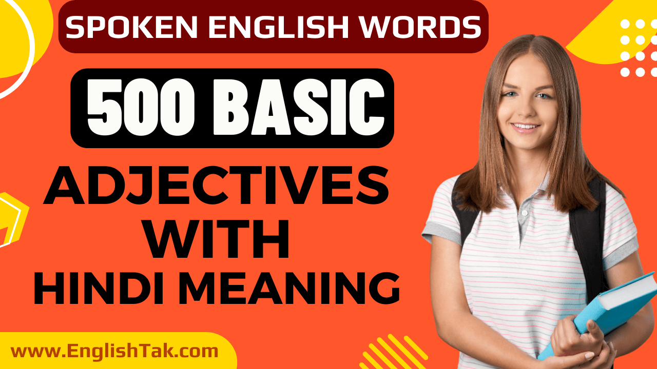 500 Basic Adjectives with Hindi