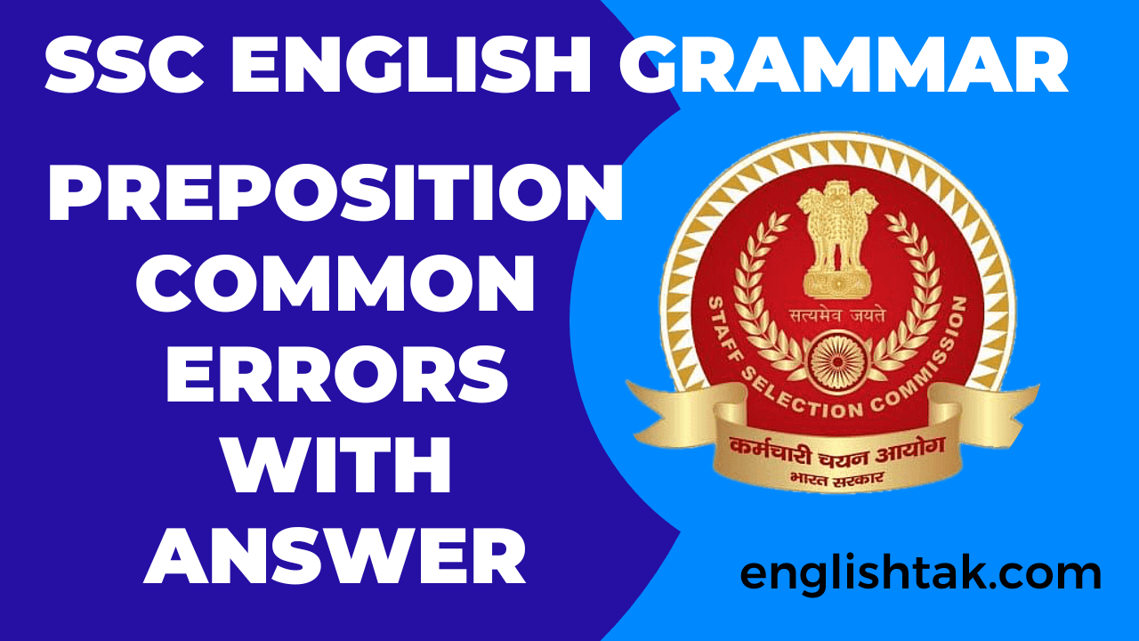 Preposition Common Errors with Solution