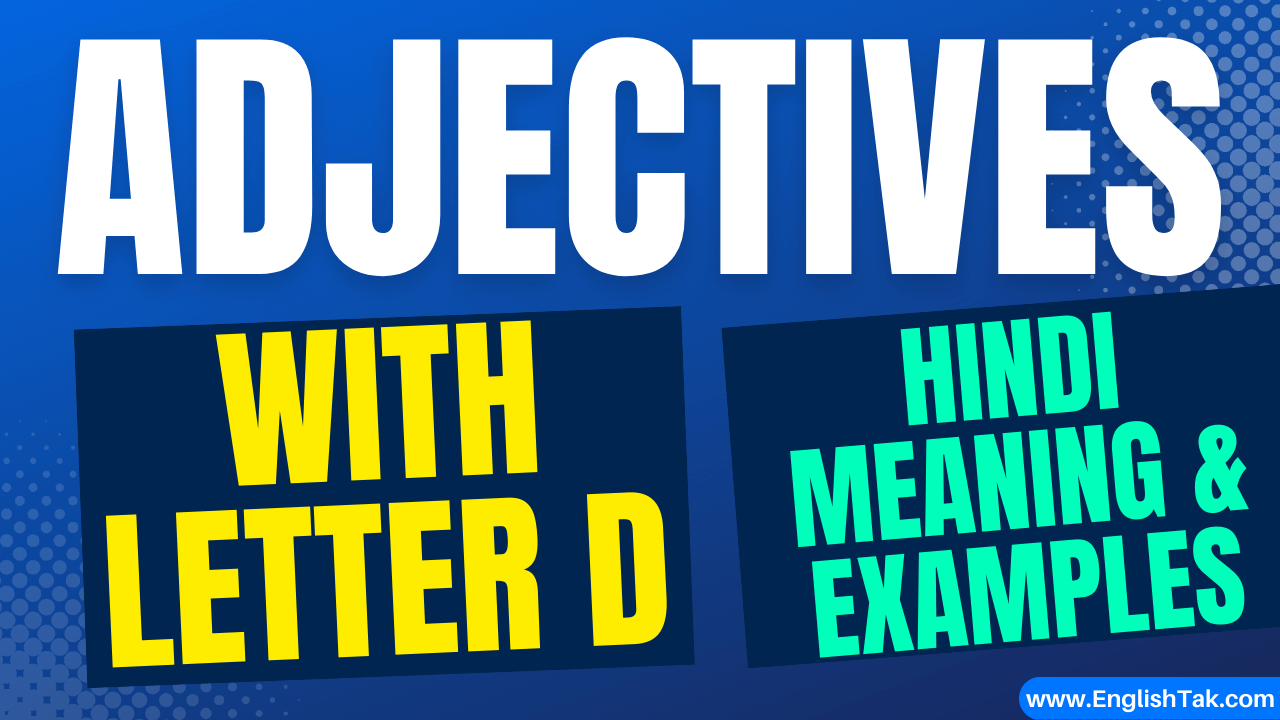 Adjectives with Letter D with Hindi