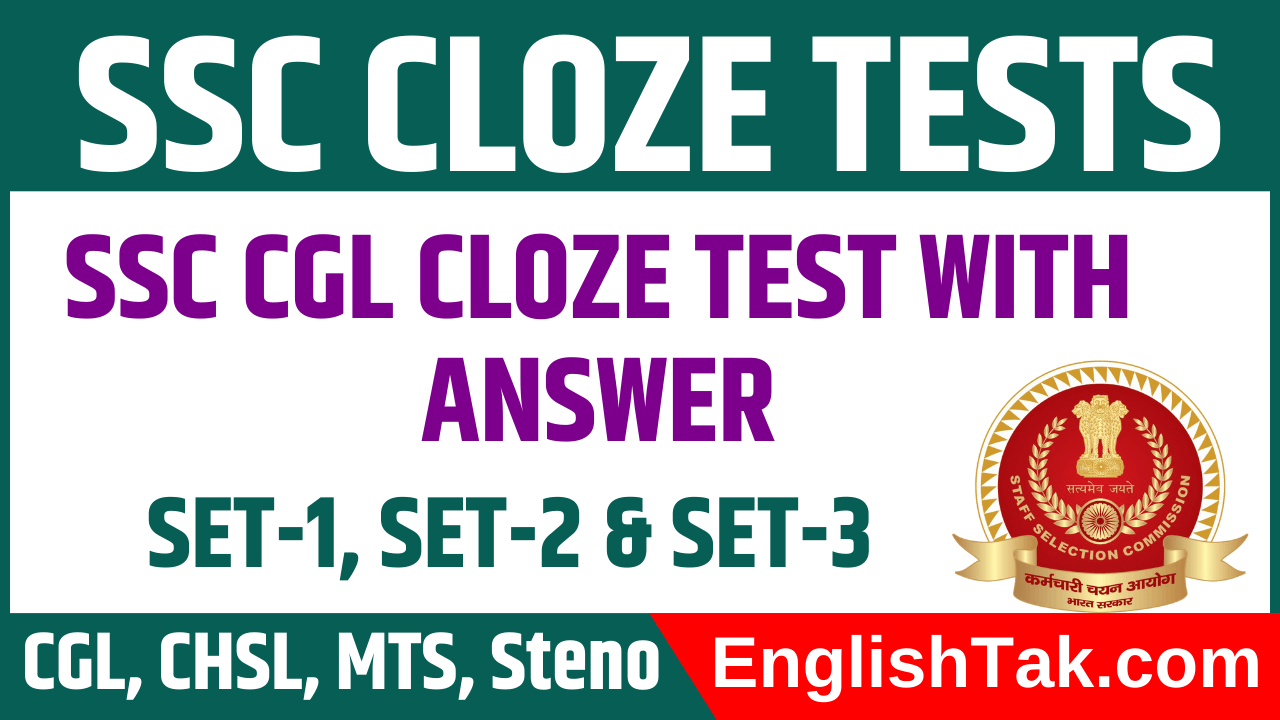 SSC CGL Cloze Test with Answer