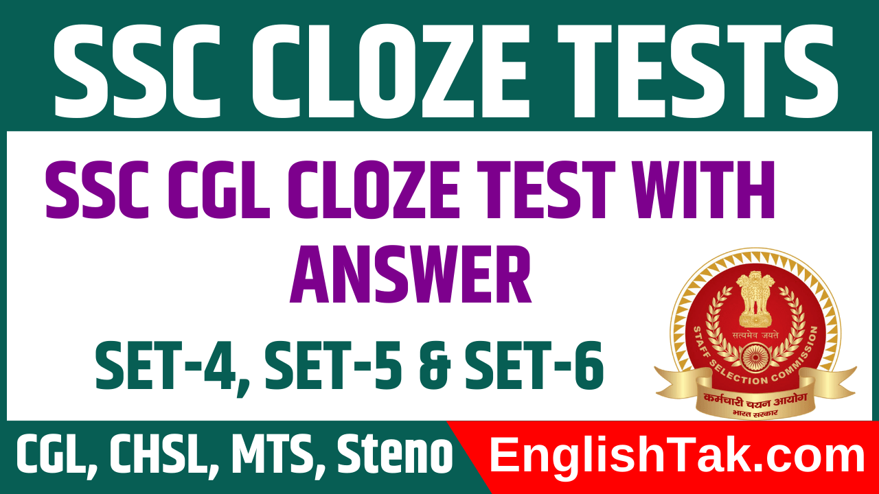 SSC CGL Previous Year Cloze Test