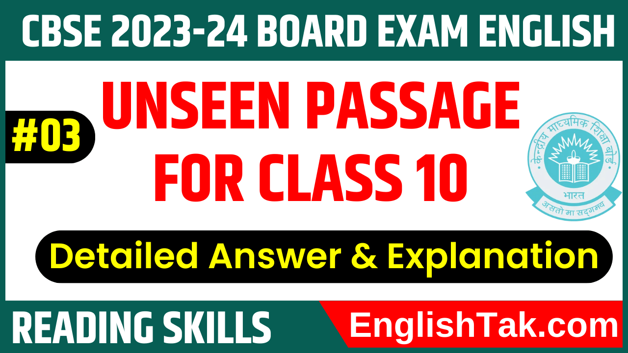 Unseen Passage for Class 10