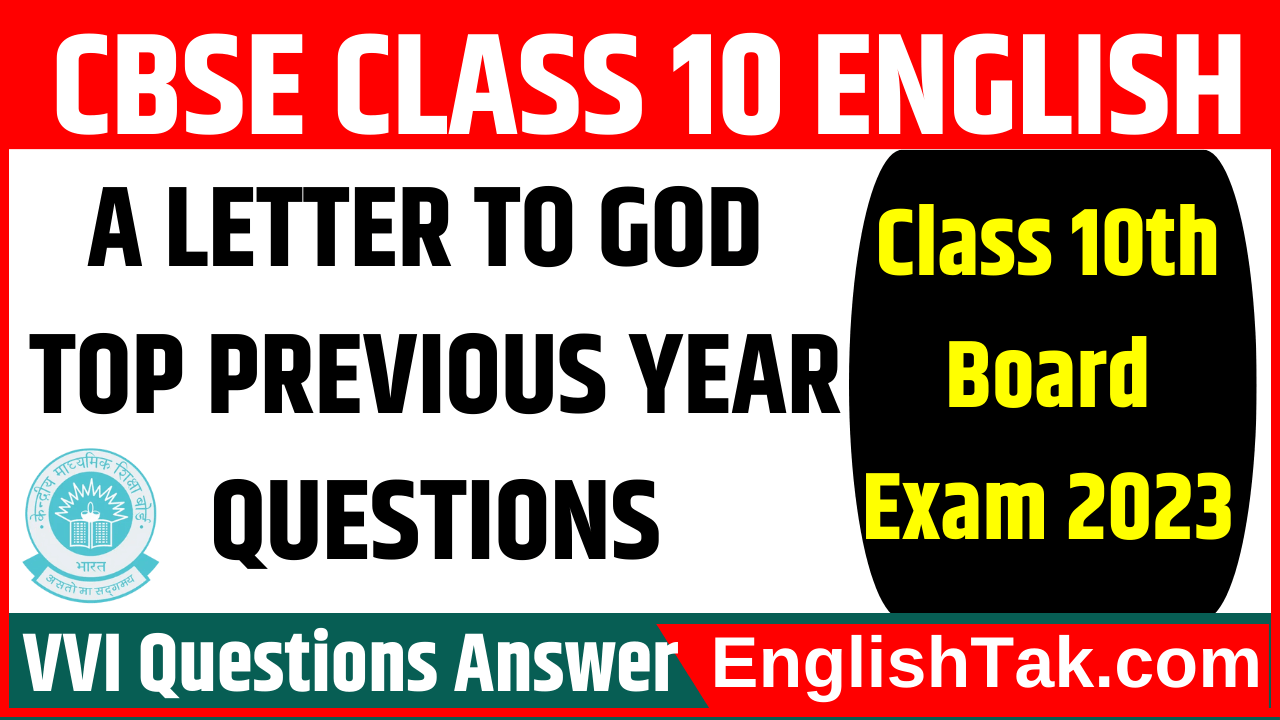 A Letter to God Previous Year Questions