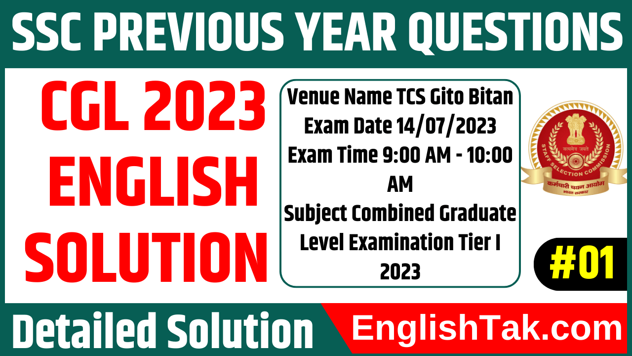 CGL 2023 English Solution - Set-1