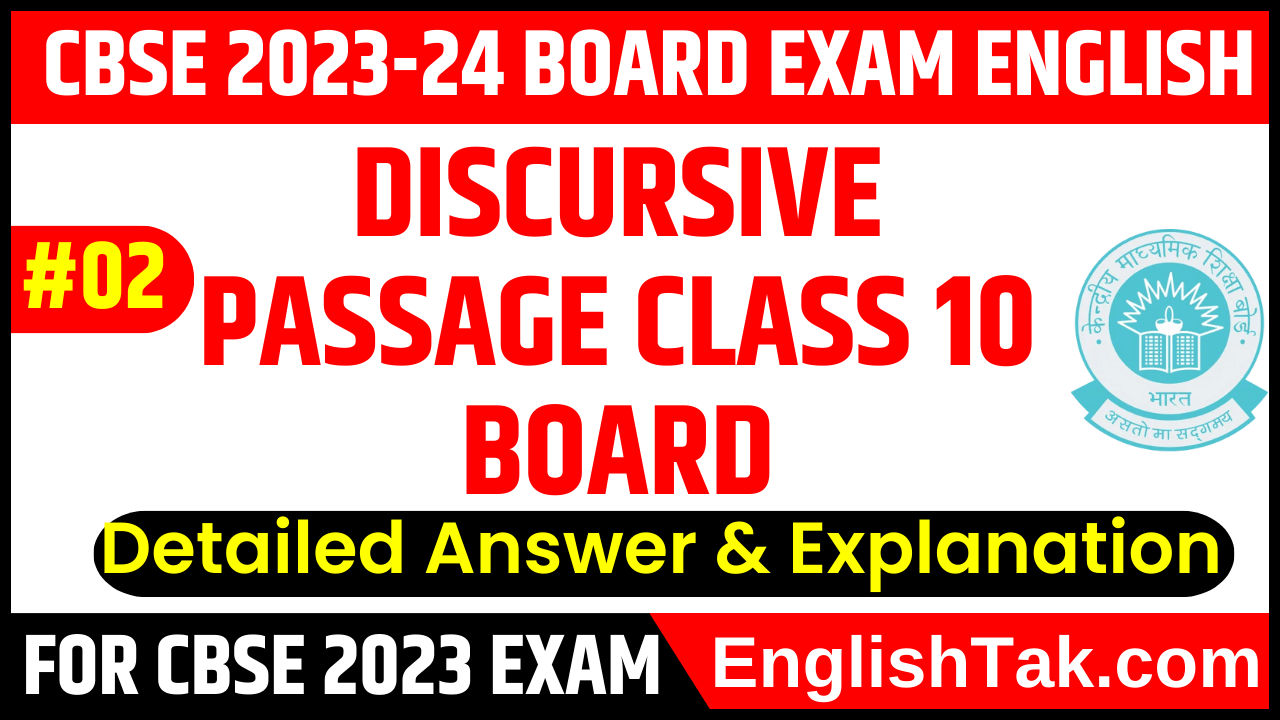 Discursive Passage Class 10 Board