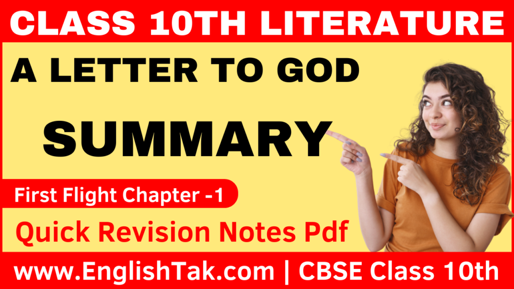 A letter to god summary class 10 first flight englishtak