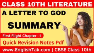 A Letter to God Summary