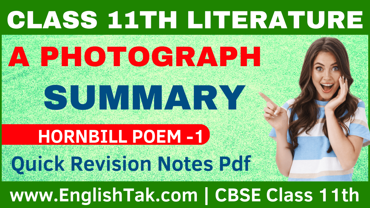 A Photograph Summary Class 11
