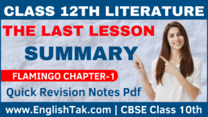 The Last Lesson Summary