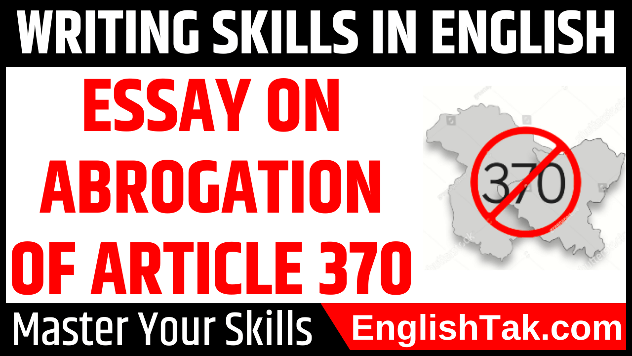 Abrogation of Article 370 Essay in English