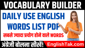 Daily use English words List Pdf