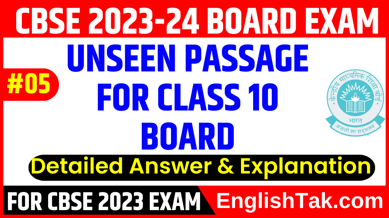 Unseen Passage for Class 10 Board