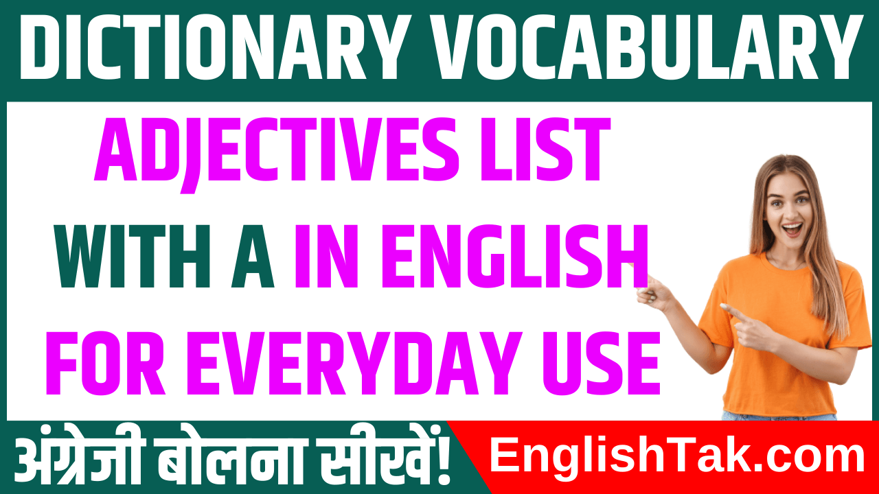 Adjectives List in English for Everyday Use