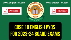 English Pyqs Class 10 Pdf