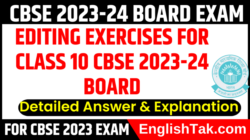 editing exercises for class 8 - englishtak.com Archives - English ...