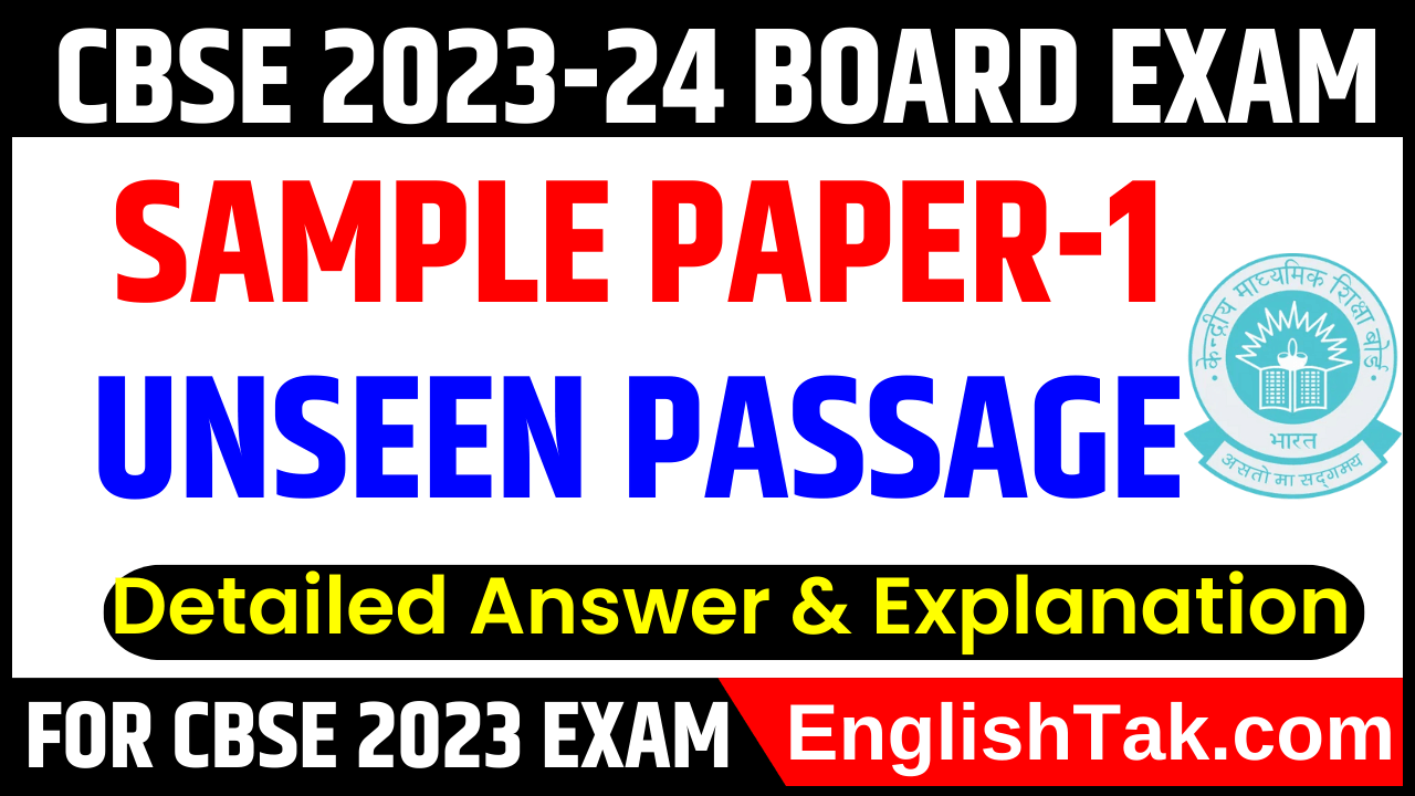 Unseen Passage for Class 10 with Answer 2023-24 Board Exam