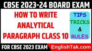 How to Write Analytical Paragraph Class 10