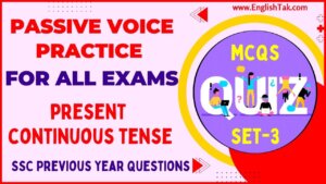 Present Continuous Tense Passive Voice