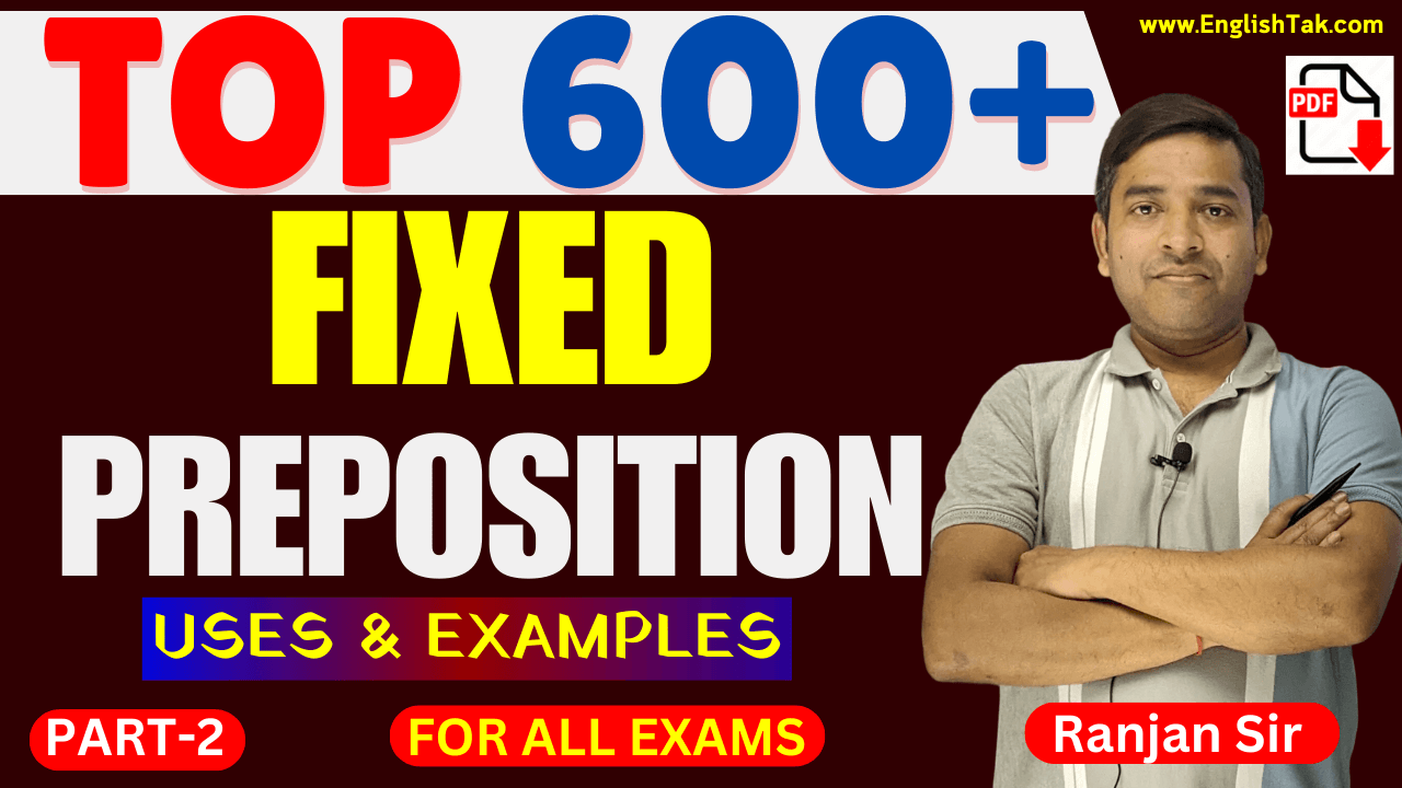 600+ Fixed Preposition with Hindi Part-2