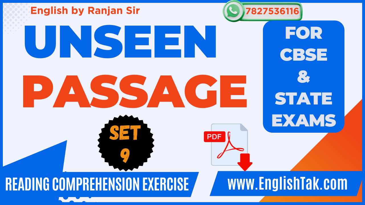 Unseen Passage for Class 10 with Answer Set-9